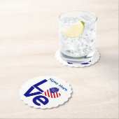 USA Liefde Vlag in Blauw Gepersonaliseerd Kartonnen Onderzetters (Insitu)