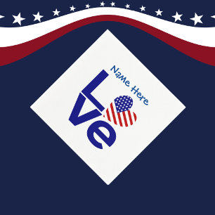 USA Liefdesvlag in Blauw Persoonlijke Feest Cockta Servet