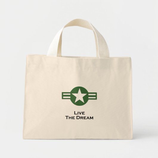USA Living The Dream Green Mini Tote Bag (Voorkant)
