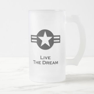 USA Living The Dream zwart Matglas Bierpul