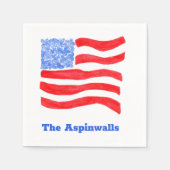 USA Loose Watercolor American Flag Paper Servet (Voorkant)