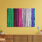USA, Louisiana, New Orleans. Mardi Gras Beads Canvas Afdruk (Insitu (Woonkamer))