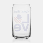 USA LOVE Blauw Persoonlijk Blikvorm Glas (Achterkant)