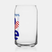 USA LOVE Blauw Persoonlijk Blikvorm Glas (Links)