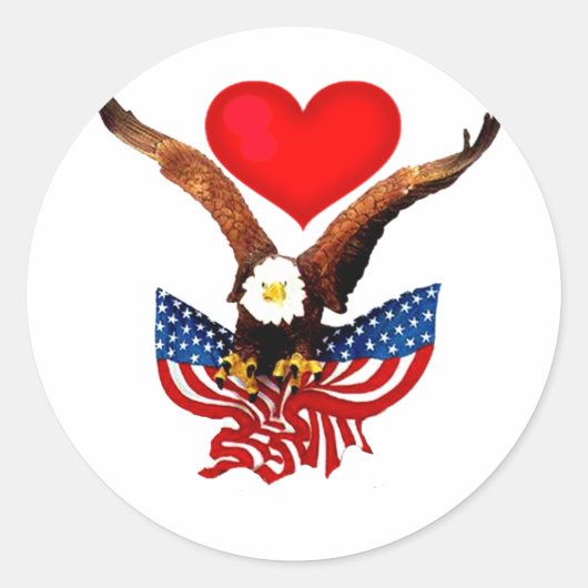 USA Love_ Ronde Sticker (Voorkant)