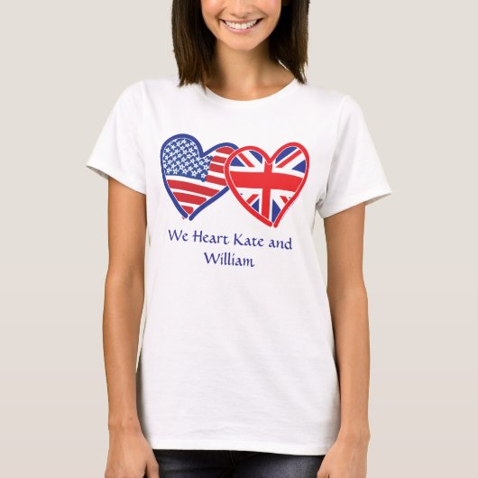 USA Loves Kate & William T-shirt (Voorkant)