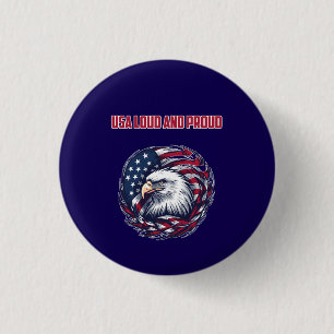 USA Luid Trots Patriottische Amerikaanse Spirit On Ronde Button 3,2 Cm