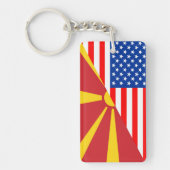 usa macedonië land halve vlag amerika sleutelhanger (Voorkant)