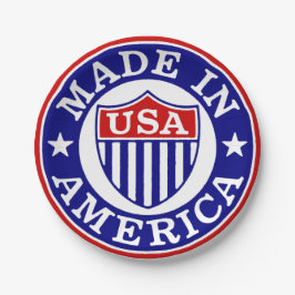  USA Made in America Logo Papieren Bordje