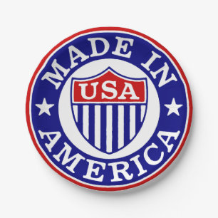  USA Made in America Logo Papieren Bordje