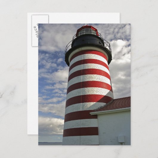USA, Maine, Lubec. West Quoddy Head LIghthouse Briefkaart (Voorkant / Achterkant)
