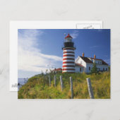 USA, Maine, Lubec. West Quoddy Head Lighthouse Briefkaart (Voorkant / Achterkant)