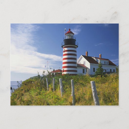 USA, Maine, Lubec. West Quoddy Head Lighthouse Briefkaart (Voorkant)