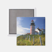 USA, Maine, Lubec. West Quoddy Head Lighthouse Magneet (Voorkant / Achterkant)