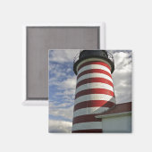 USA, Maine, Lubec. West Quoddy Head LIghthouse Magneet (Voorkant / Achterkant)