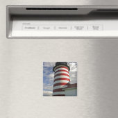 USA, Maine, Lubec. West Quoddy Head LIghthouse Magneet (Insitu (Vaatwasser))