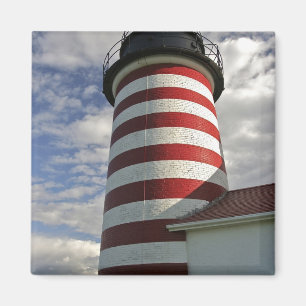 USA, Maine, Lubec. West Quoddy Head LIghthouse Magneet