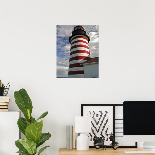 USA, Maine, Lubec. West Quoddy Head LIghthouse Poster (Thuiskantoor)