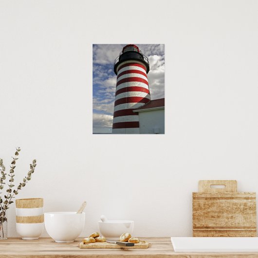 USA, Maine, Lubec. West Quoddy Head LIghthouse Poster (Keuken)