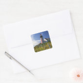 USA, Maine, Lubec. West Quoddy Head Lighthouse Vierkante Sticker (Envelop)