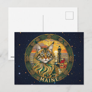 USA Maine staatssymbolen Briefkaart