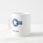 USA Man Omhoog blauw Koffiemok (Voorkant links)