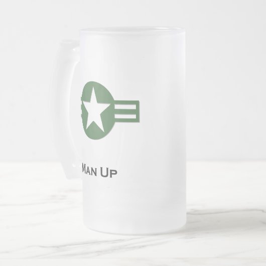USA Man Up Green Matglas Bierpul (Voorkant links)