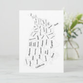 USA Map black and white Kaart (Staand voorkant)