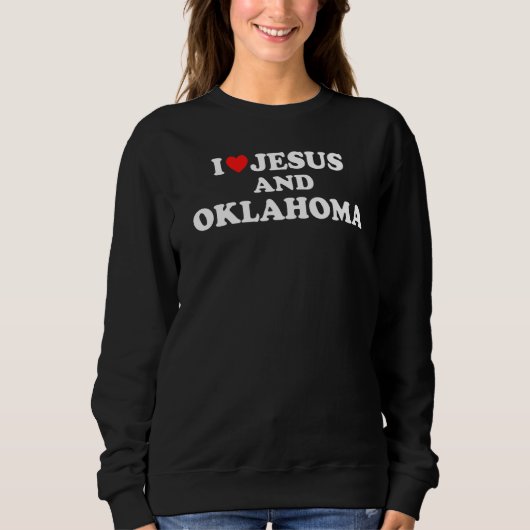 Usa Map Christelijk I Love Jesus and Oklahoma Trui (Voorkant)