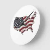 🕒 USA Map Flag Wall Clock 🇺🇸🧭 Ronde Klok (Hoek)