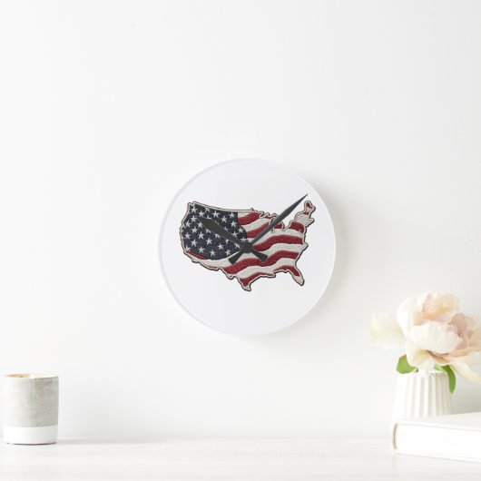 🕒 USA Map Flag Wall Clock 🇺🇸🧭 Ronde Klok (Huis)