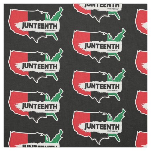 USA Map Junetetiende Freedom Day Stof (Swatch)