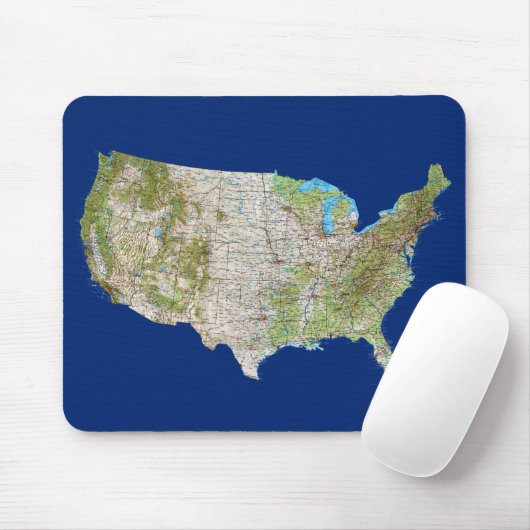 USA Map Mousepad Muismat (Met muis)