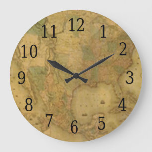 USA Map Round Clock Grote Klok