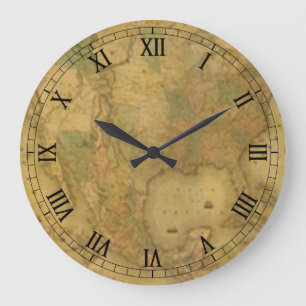 USA Map Round Roman Numerals Clock Grote Klok