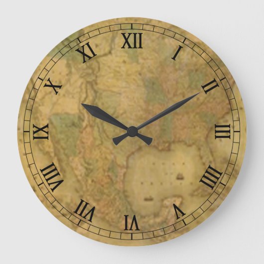 USA Map Round Roman Numerals Clock Grote Klok (Voorkant)