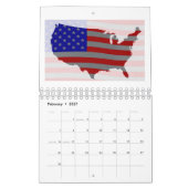 USA Map Silhouette en Flag Kalender (Feb 2027)