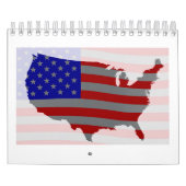 USA Map Silhouette en Flag Kalender (Hoes)