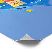 USA MAP watercolor artwork Poster (Hoek)