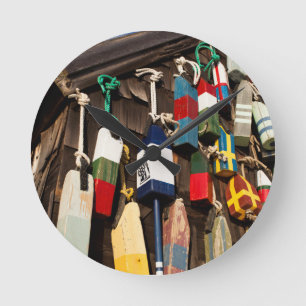 USA, Massachusetts, Gloucester, Lobster Buoys 2 Ronde Klok