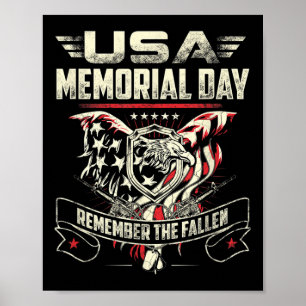 USA Memorial Day T-shirt voor vrouwen Poster