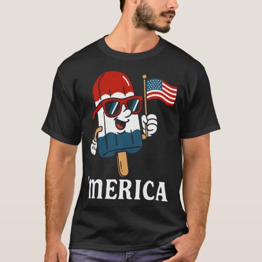 Usa 'Merica 4 juli grappig patriottisch T-shirt (Voorkant)