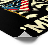 USA Merica Cat 4th of July Mannen Vrouwen Kinder F Poster (Hoek)