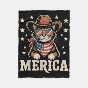 Usa Merica Kat 4 juli mannen vrouwen kinderen grap Fleece Deken