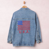 USA met blauwe en rode sterren Patriottisch Denim Jacket (Hangar)