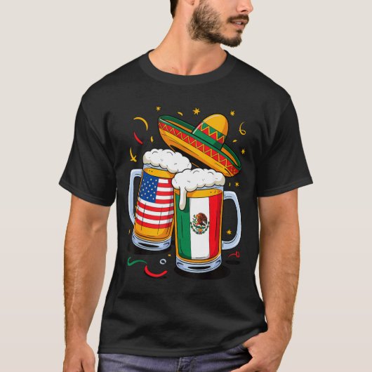 Usa mexico bier cinco de mayo t-shirt (Voorkant)