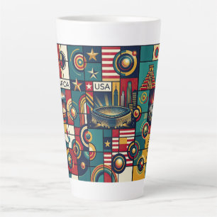 USA Mexico Canada Klimt stijl fine art wanddecorat Latte Mok