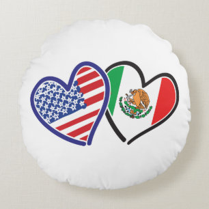 USA—Mexico-Love-2 Rond Kussen