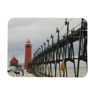 USA, Michigan, Lake Michigan Shore, Grand Haven: Magneet