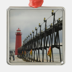 USA, Michigan, Lake Michigan Shore, Grand Haven: Metalen Ornament